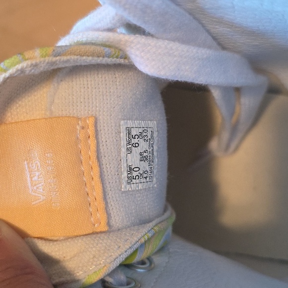 Vans High-Top -Sk8 - Lime Green, Yellow, and Cream Swirls. Size 6.5. NWT - Picture 6 of 6